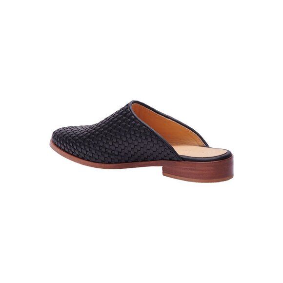 🆕 NISOLO Ama Woven Slip On Mules Flats Shoes Cushioned Black Leather 5 - Picture 4 of 14